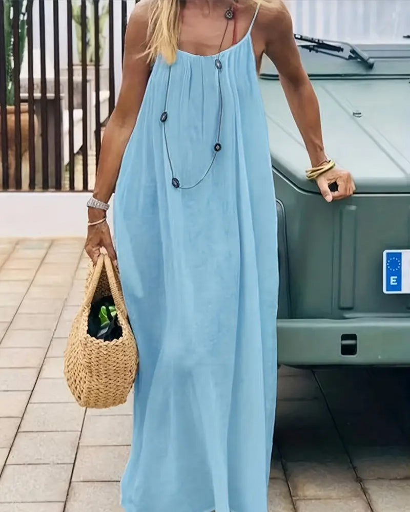 💃 Women's Solid Color Backless Cami Dress