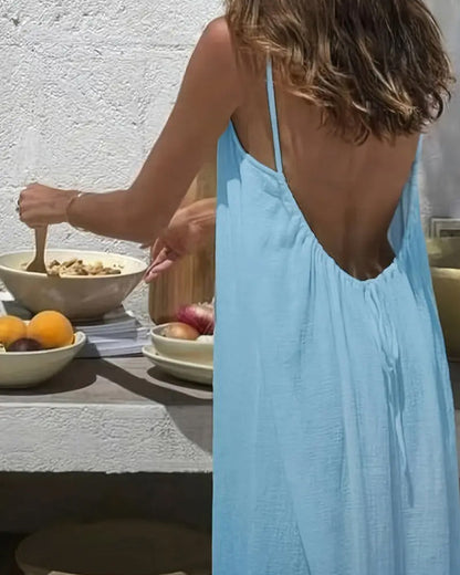 💃 Women's Solid Color Backless Cami Dress