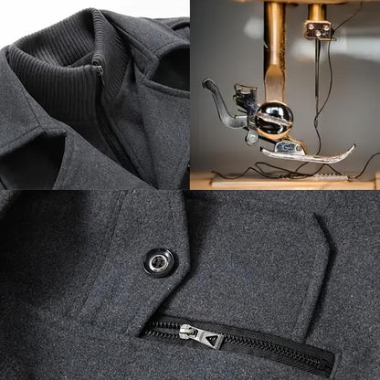 🔥 50% Off! Men's business woolen coat fashion double neck medium and long woolen coat, autumn and winter