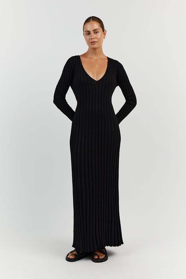 🎉2025 Fall New Long Sleeved Knit Midi Dress