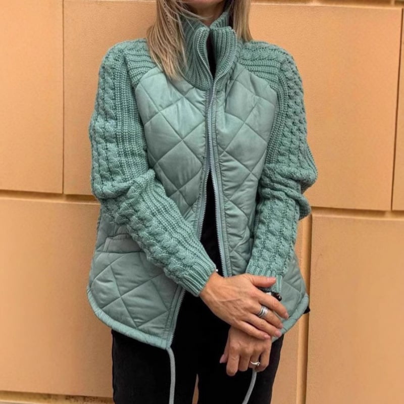 2025 Women’s Knit Patchwork Puffy Jacket 🎁 Christmas Special Offer ☃️