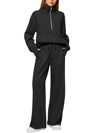 📦📦Buy 2 PCS for free shipping🔥Women's Solid Color Cotton Half-Zip Outfit