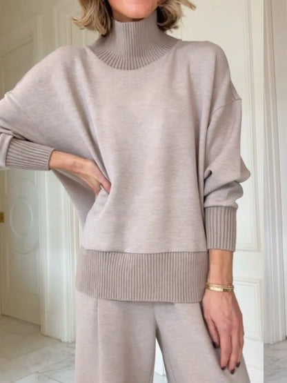 📦📦New Arrivals🔥Casual Travel Stand Collar Side Zipper Top Straight Pants Two-Piece Set