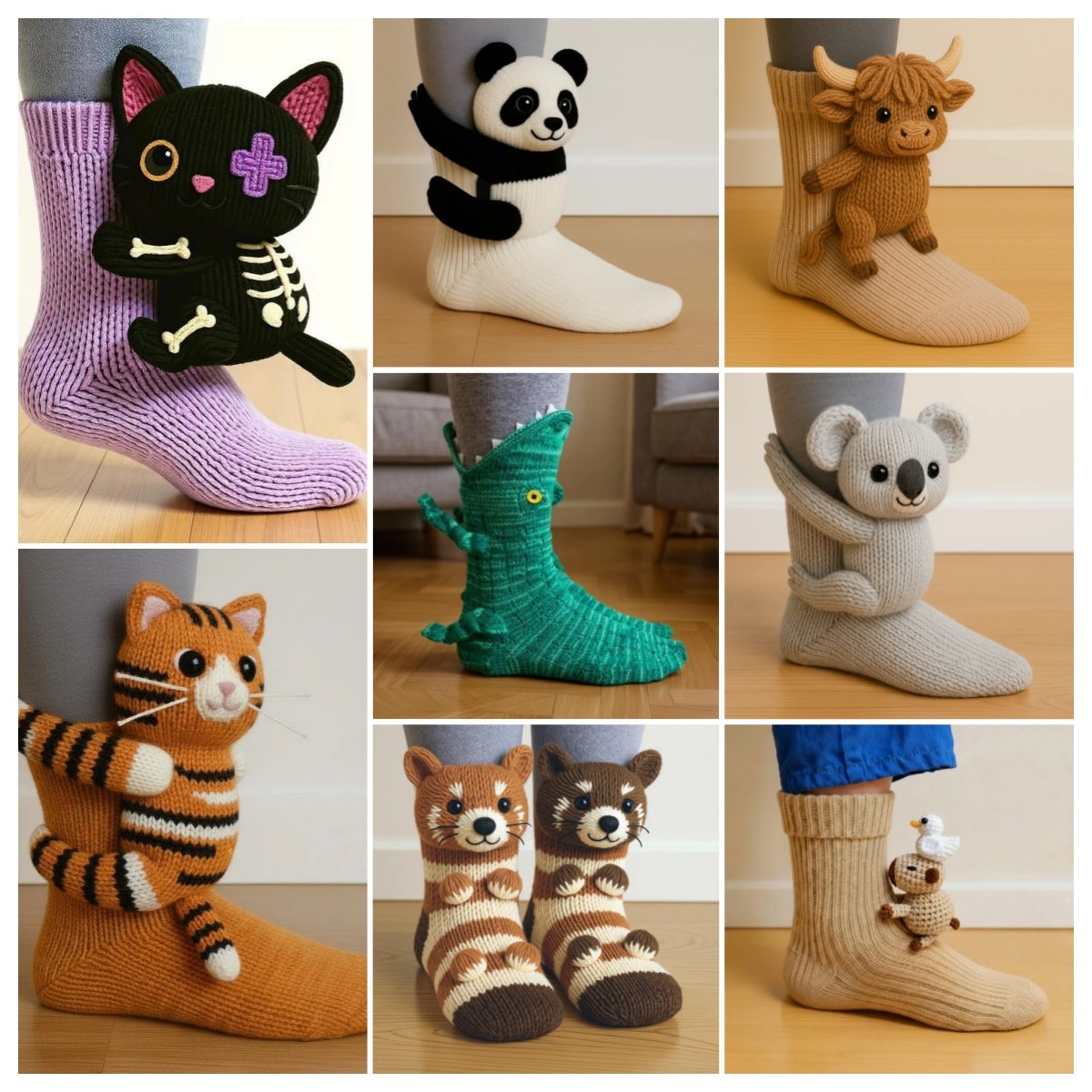 🧦 Adorable 3D Animal Socks | Cozy Cartoon Style 🐾