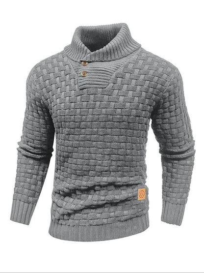 🔥Buy 2 Get Free Shipping-Men's Shawl Collar Textured Sweater – Cozy Fall/Winter Knitwear ❄️