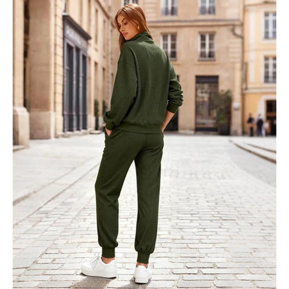 🏃‍♀️ Soft 2-Piece Jogger Set — Half-Zip Sweatshirt & Sweatpants