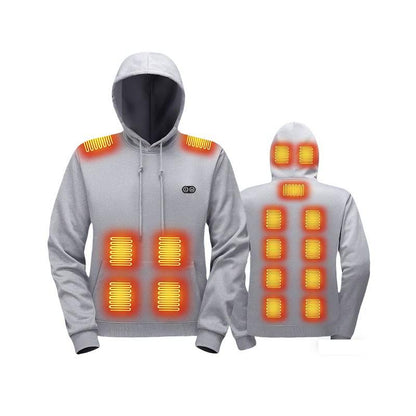 🔥Men's Smart Heated Hoodie - USB Powered, ✨5-Zone Heating, 3-Speed Warmth for Winter