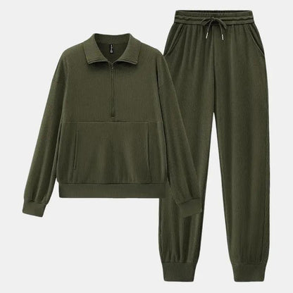 🏃‍♀️ Soft 2-Piece Jogger Set — Half-Zip Sweatshirt & Sweatpants
