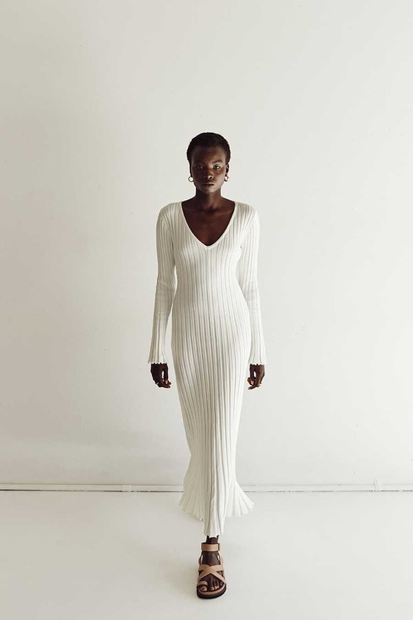 🎉2025 Fall New Long Sleeved Knit Midi Dress