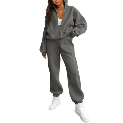 🔥Today’s Deal! Women’s Fleece Zip Sweatshirt & Pants Set