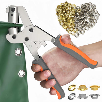 🔥 50% OFF TODAY🛠️ Heavy-Duty Grommet Plier | 3/8" Eyelet Tool Kit with 200pcs Grommets