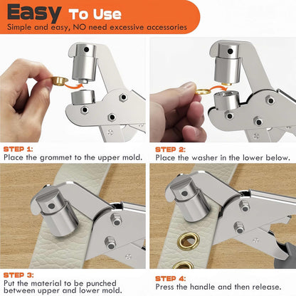 🔥 50% OFF TODAY🛠️ Heavy-Duty Grommet Plier | 3/8" Eyelet Tool Kit with 200pcs Grommets