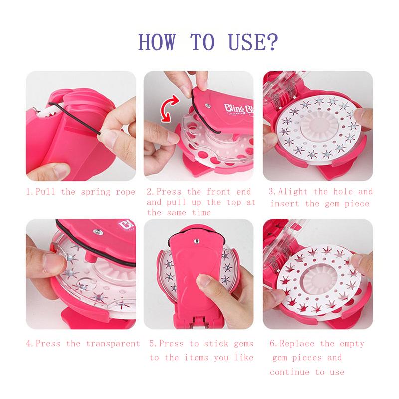 ✨✨Glitter Diamond Styling Tools Hair Gemstone Styling Set to light up girls' hair, clothes, accessories, No Heat Required Hair Styling Accessories