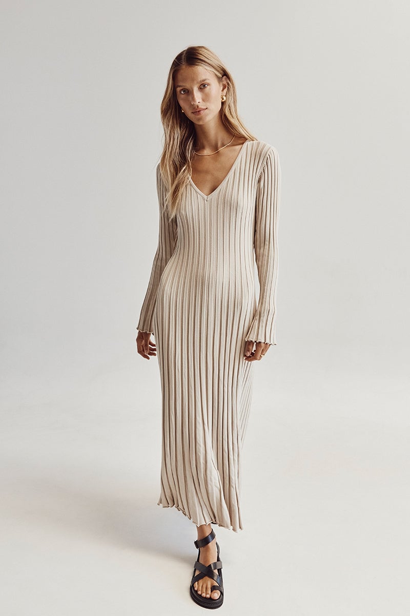 🎉2025 Fall New Long Sleeved Knit Midi Dress