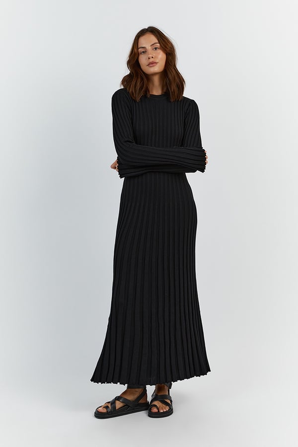 🎉2025 Fall New Long Sleeved Knit Midi Dress