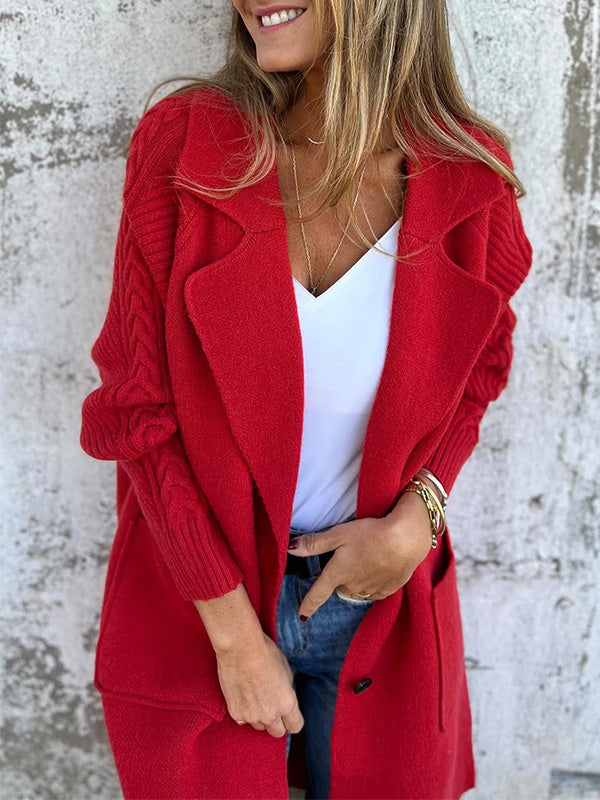 🔥50%OFF TODAY 🔥Casual Ribbed Lapel Pocket Jacket