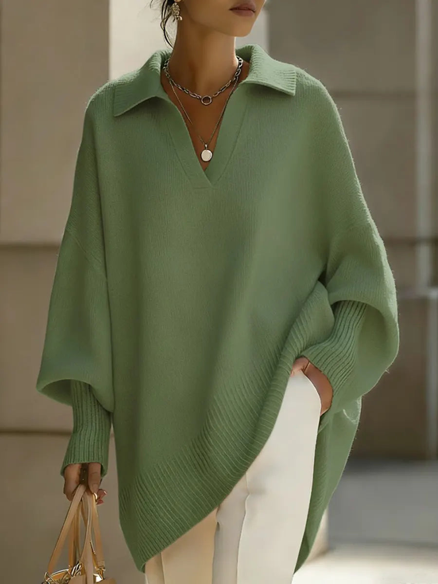 📦📦Buy 2 PCS for free shipping💥Women's Solid Color V-neck Long-sleeved Casual Loose-fitting Knitted Pullover Sweater