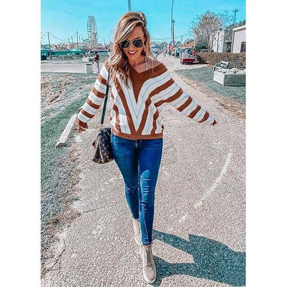 🔥Today Only 50% OFF | Women’s V-Neck Colorblock Crochet Sweater