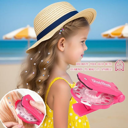 ✨✨Glitter Diamond Styling Tools Hair Gemstone Styling Set to light up girls' hair, clothes, accessories, No Heat Required Hair Styling Accessories