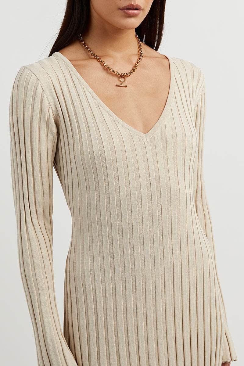 🎉2025 Fall New Long Sleeved Knit Midi Dress