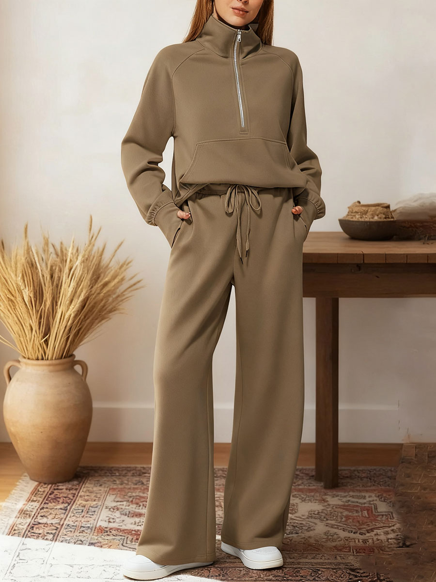 ⚡Clearance Sale! Women’s Half-Zip Sweatshirt & Pants Set