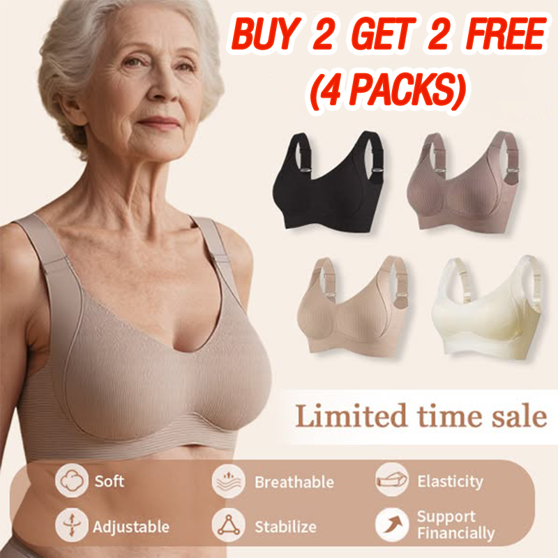 💕Women's Ribbed Push Up Adjustable Wireless Bra