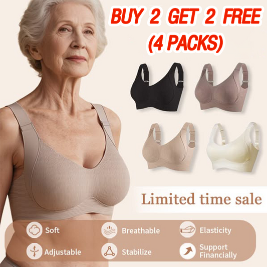 💕Women's Ribbed Push Up Adjustable Wireless Bra
