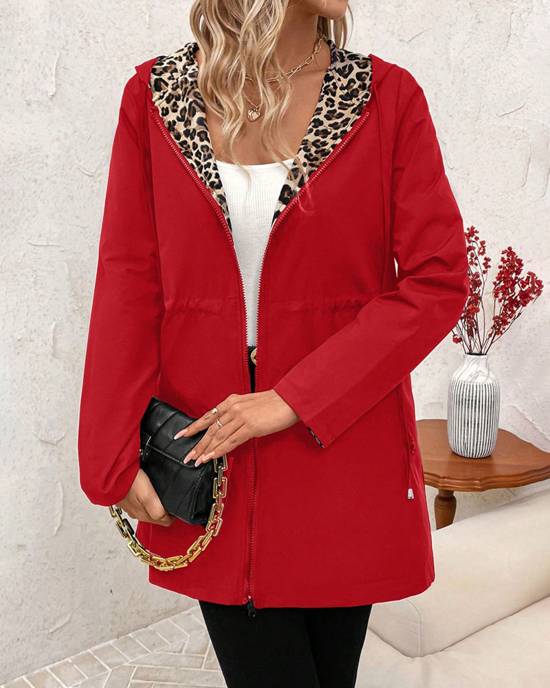 ⏰ LAST DAY SAVE 50% 🔥 Reversible Leopard Hooded Coat