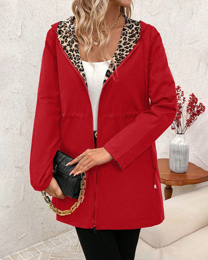 ⏰ LAST DAY SAVE 50% 🔥 Reversible Leopard Hooded Coat