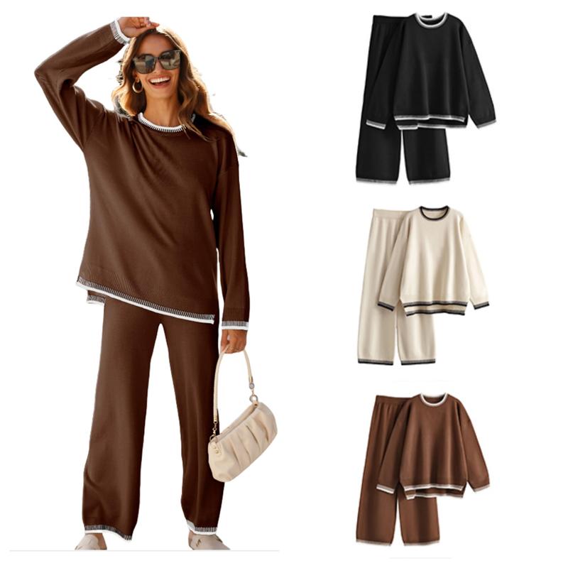🌙 Women's Cozy 2-Piece Pajama Set | Soft Knit Lounge Outfit