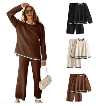 🌙 Women's Cozy 2-Piece Pajama Set | Soft Knit Lounge Outfit