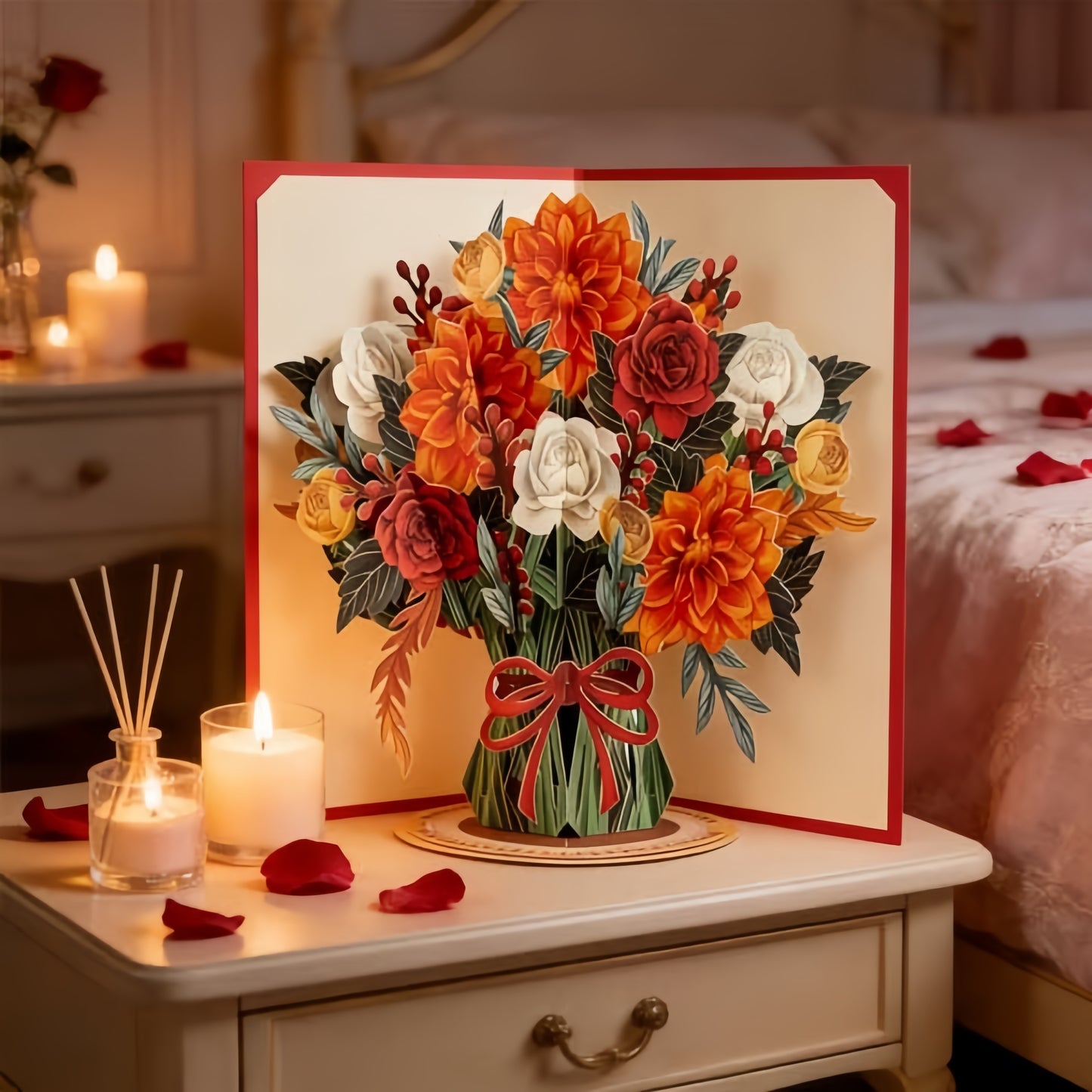 🤩🤩Forever-Blooming 3D Flower Pop-Up Card– Personalized Love Message & Everlasting Bloom