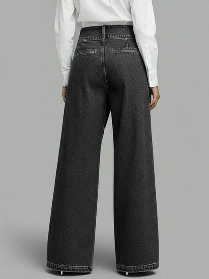 📦📦Women's High-waisted Casual Loose-fitting Wide-leg Jeans