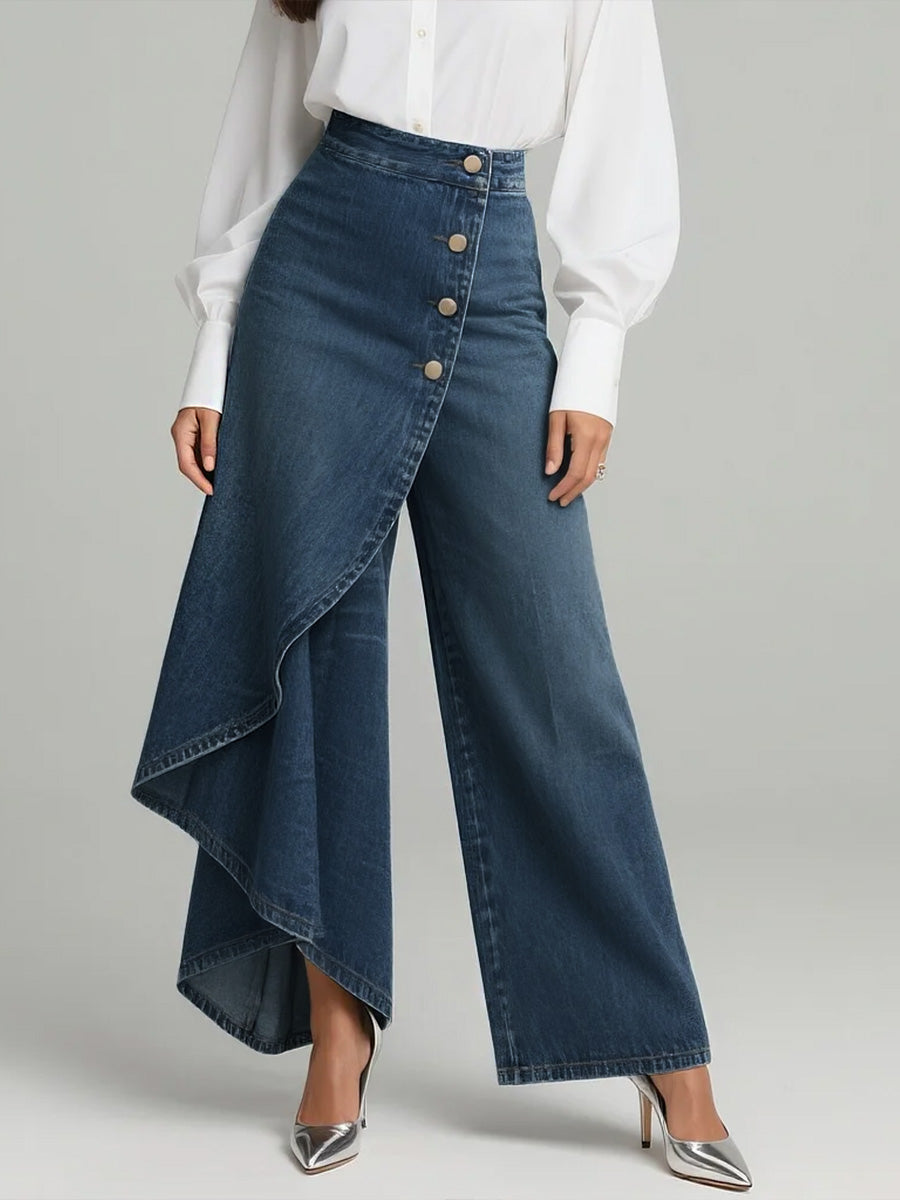 💝💝Women's High-waisted Relaxed Fit Wide-leg Jeans With A Stylish Design.