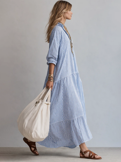 📦📦Buy 2 PCS for free shipping🔥Women's Casual Striped Loose-fitting Dress