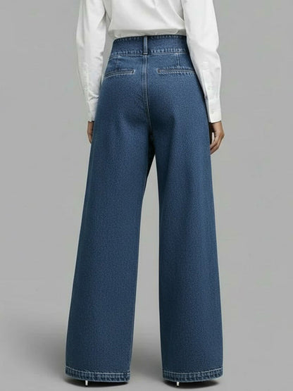 📦📦Women's High-waisted Casual Loose-fitting Wide-leg Jeans