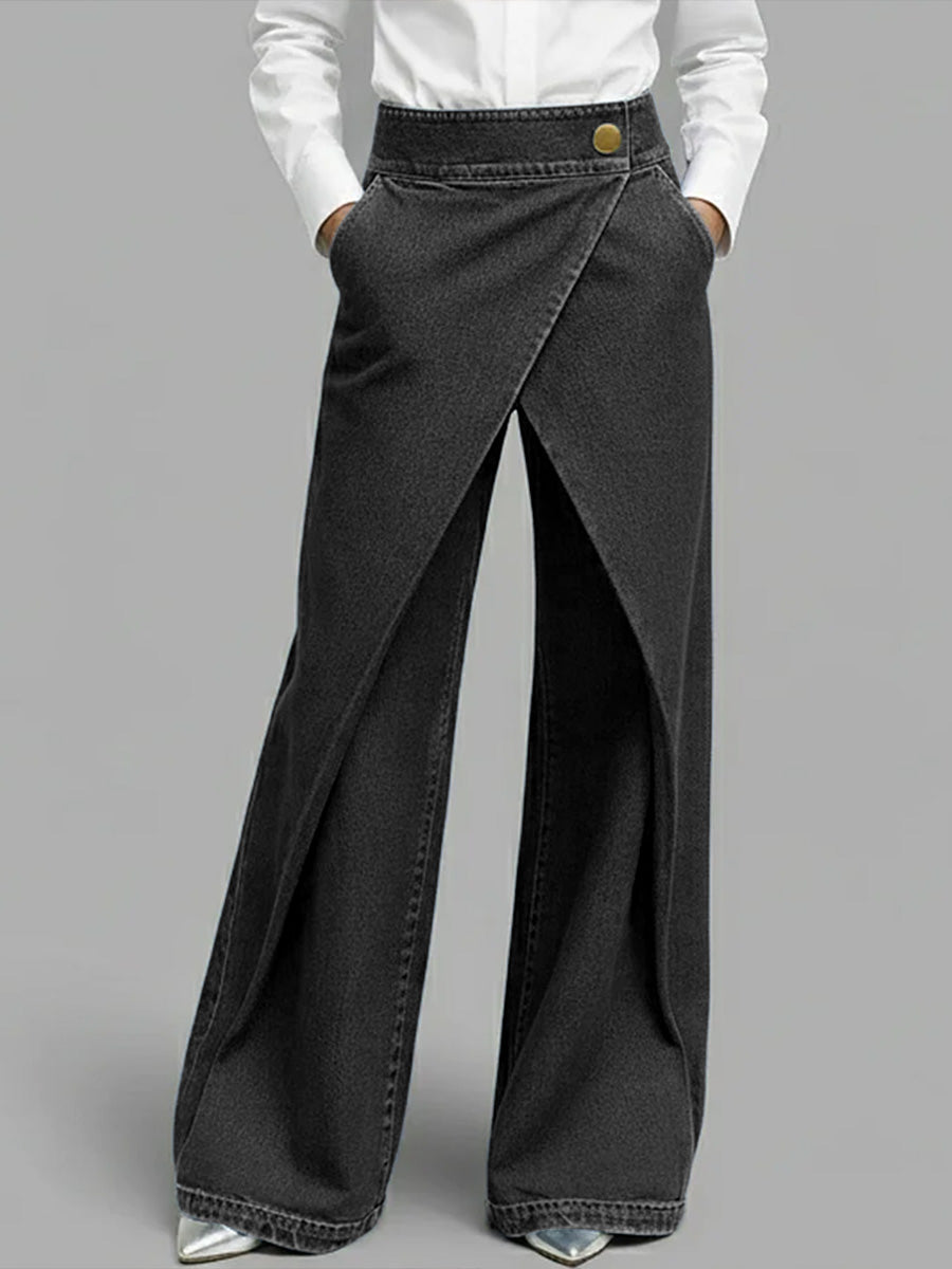 📦📦Women's High-waisted Casual Loose-fitting Wide-leg Jeans
