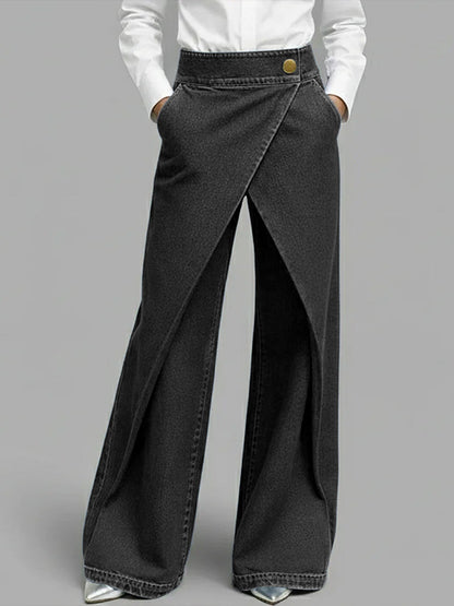 📦📦Women's High-waisted Casual Loose-fitting Wide-leg Jeans