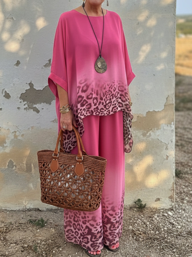 📦📦Buy 2 PCS for free shipping🔥Elegant And Cozy Leopard Print Top And Pants Two-piece Set