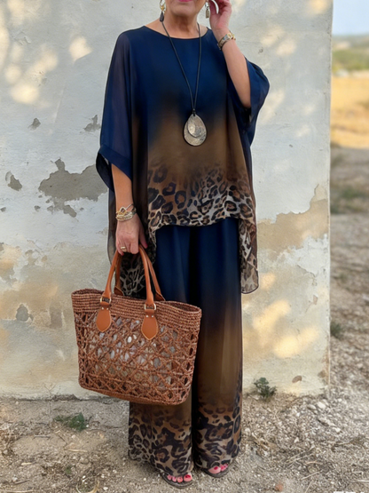 📦📦Buy 2 PCS for free shipping🔥Elegant And Cozy Leopard Print Top And Pants Two-piece Set
