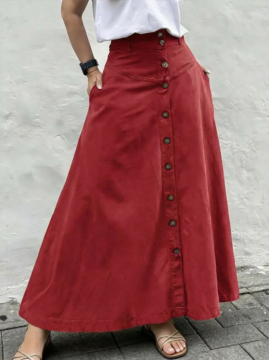 💝💝Women's Casual And Fashionable A-line Cotton Skirt