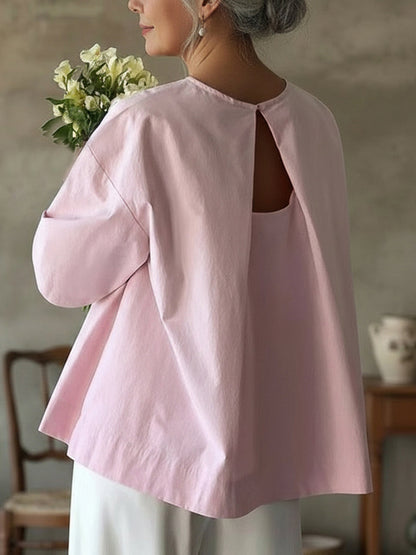 📦📦Elegant Backless Design 100% Cotton Shirt Top
