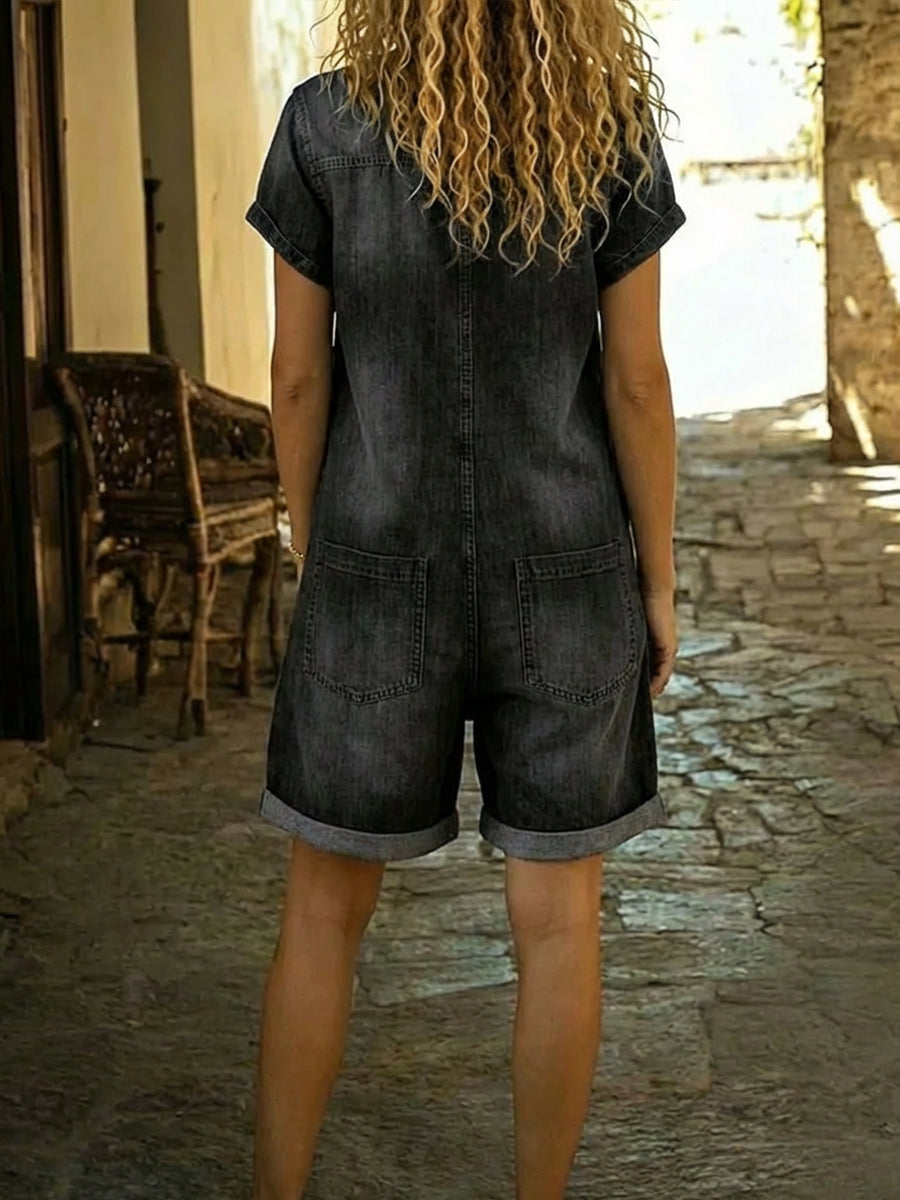 📦📦LAST DAY SAVE 49% ⏰Women's Casual Cotton Denim Jumpsuit Shorts