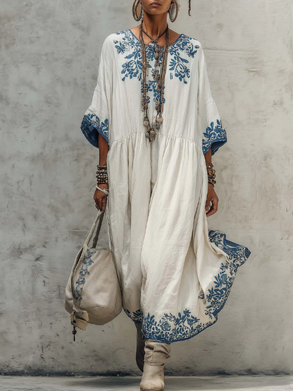 📦📦Retro Floral Print Cozy Vacation Dress