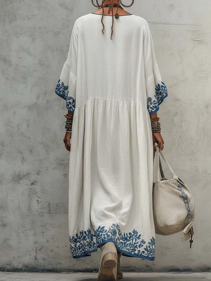 📦📦Retro Floral Print Cozy Vacation Dress