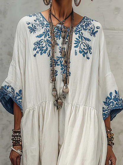 📦📦Retro Floral Print Cozy Vacation Dress