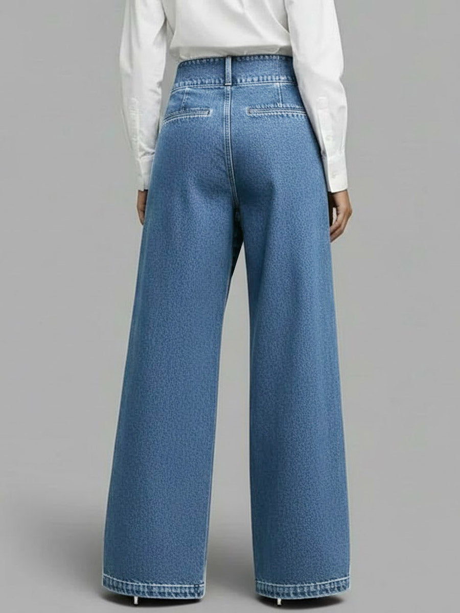 📦📦Women's High-waisted Casual Loose-fitting Wide-leg Jeans