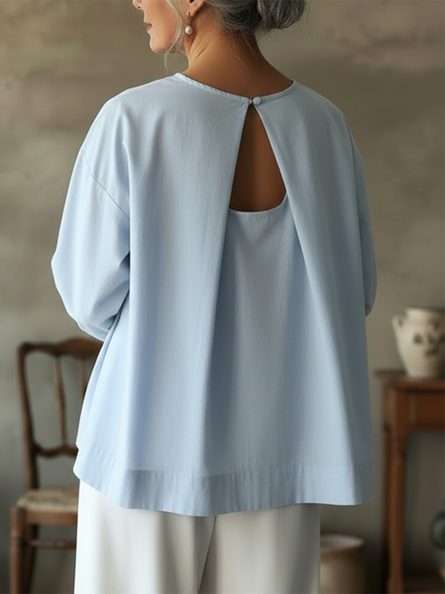 📦📦Elegant Backless Design 100% Cotton Shirt Top