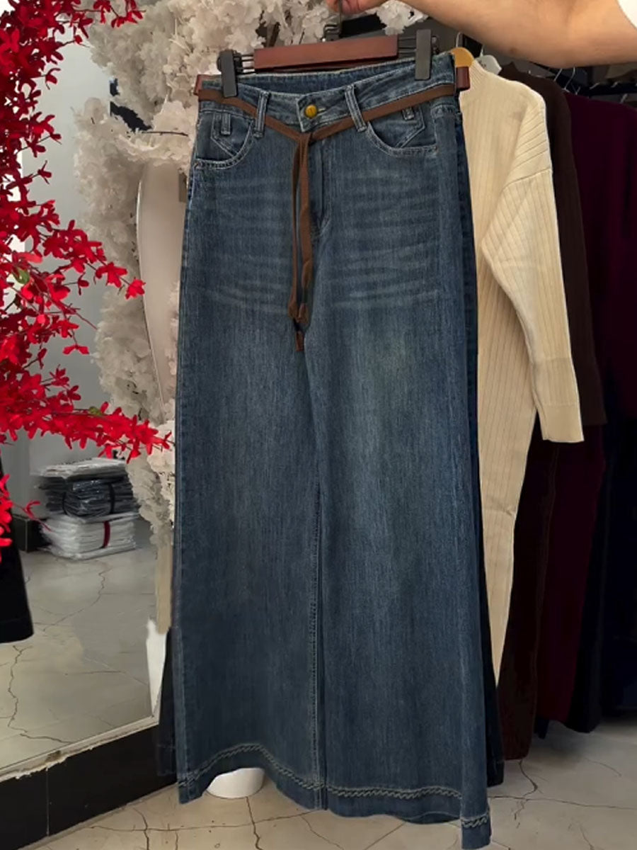 📦📦Women's High-waisted Casual Loose-fitting Wide-leg Jeans