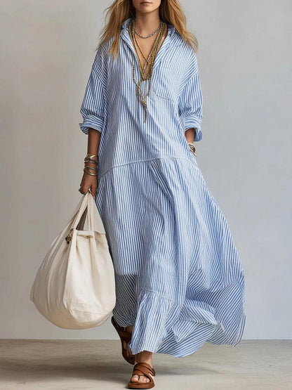 📦📦Buy 2 PCS for free shipping🔥Women's Casual Striped Loose-fitting Dress